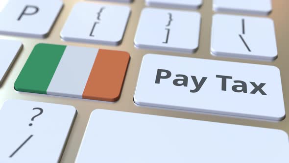PAY TAX Text and Flag of the Republic of Ireland on the Buttons alt