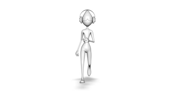 3d Character Man Runing Loop On White Background alt