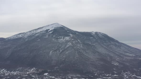 Winter scenery with Rtanj mountain 4K drone video