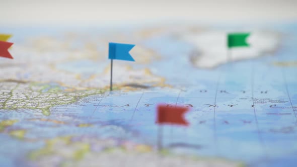 Pins Mark Cities and Towns in Countries on World Map, Mobile Network Coverage alt