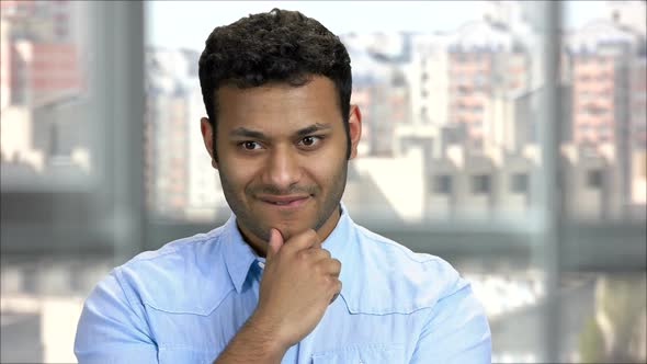 Cunning Hindu Businessman Thinking About Something Evil alt