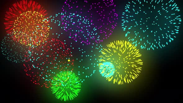 Colorful Festive Fireworks Made Of Glowing Particles Mary Christmas