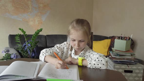 Schoolgirl Doing Homework