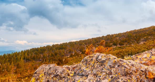 Mountain Lake Timelapse at the Summer or Autumn Time alt