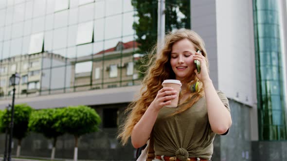 Down the Street Long Hair Lady Speaking on Her alt