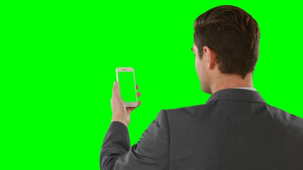 Businessman using mobile phone alt