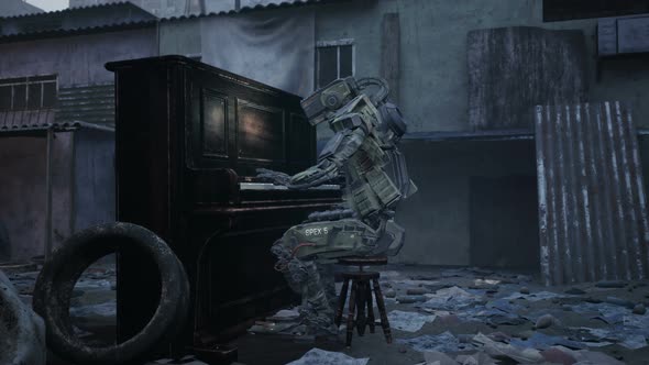 A Lone Robot Plays The Piano