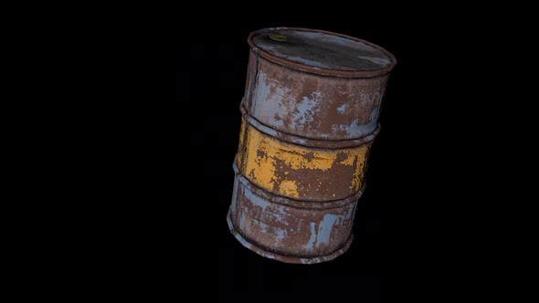 Barrel Metal Oil 3D rotate alpha