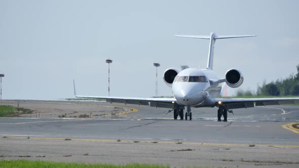 Business Jet Moves On Camera
