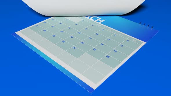 2022 Calendar Pages On Blue Background