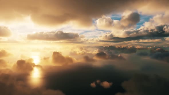 Cinematic view of clouds as seen from a plane