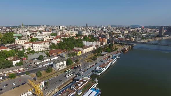 Aerial View of Belgrade Citys in Serbia alt