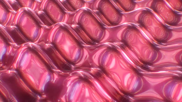Abstract Pink Waves Fluid Flowing Metallic Shiny Reflective Liquid - 4K alt