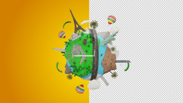 3D World Travel / ALPHA CHANNEL alt