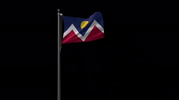 Denver City Flag With Alpha 4K alt