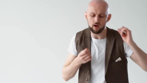 Victory Dance Party Fun Confident Ecstatic Man alt