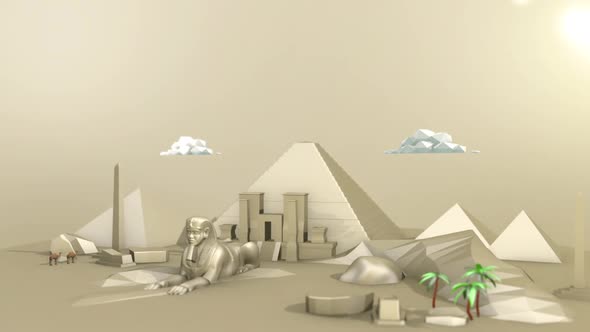 Isometric Egypt Low-poly Background