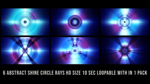 Abstract Shine Circle Rays Blue Pack V01