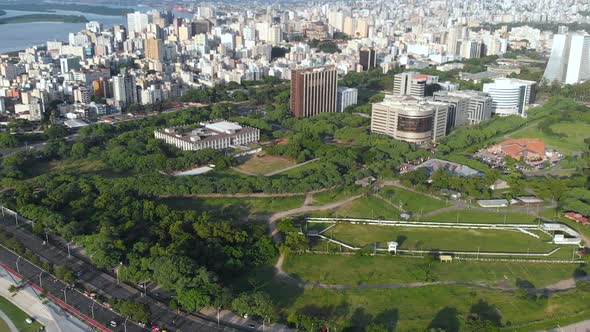 Promenade Guaiba River (Porto Alegre, Rio Grande do Sul, Brazil) aerial view
