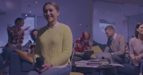 Pregnant Businesswoman Leads Creative Meeting Of Diverse Business Team In Modern Coworking Open alt