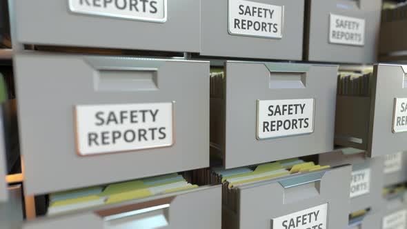 File Cabinet with SAFETY REPORTS Text alt