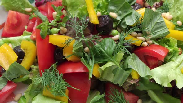 A Fresh and Healthy Vegetable Salad Full of Vitamins