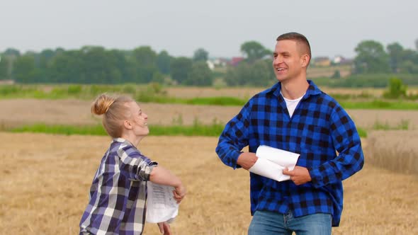Agriculture Business - Two Farmers Are Arguing at Farm alt