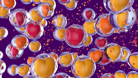 Abstract art background of love in bubbles  alt