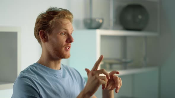 Confident Ceo Videocalling Online at Home Closeup alt