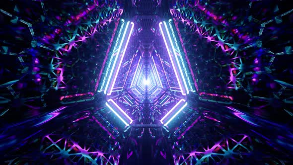 Vj Lights Blinking Sci Fi Tunnel