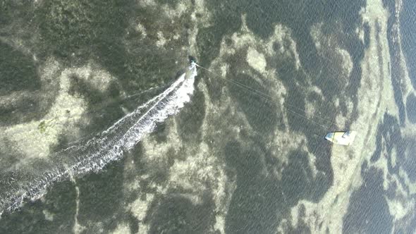 Zanzibar Tanzania  Vertical Video Kitesurfing Near the Shore of Ocean Slow Motion alt