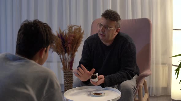 Fortune teller is telling fortunes. alt