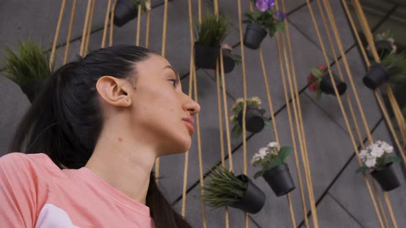 Beautiful Woman Waiting Nervously Someone in a Cafe alt