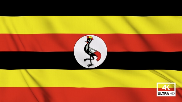 Uganda Flag Waving Slowly Looped alt