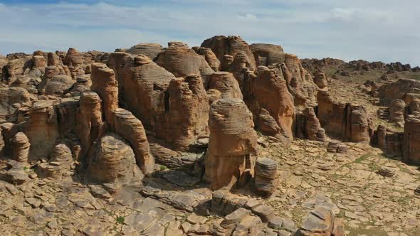 Rock Formations and Stacked Stones in Mongolia alt