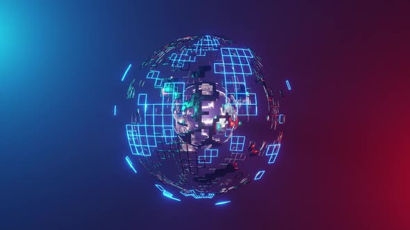 Abstract background with animated glowing sphere