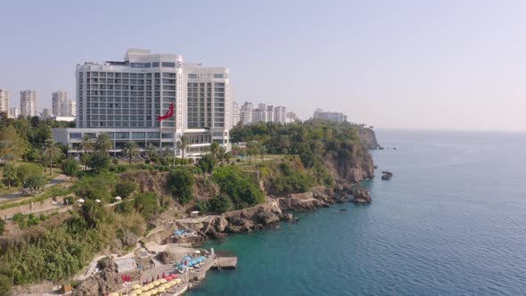 Modern Residential and Office Buildings Along Mediterranean Sea Coastline in Turkey alt