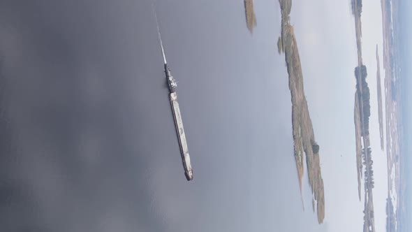 Vertical Video Aerial View of the Dnipro River  the Main River of Ukraine alt