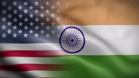 USA India Flag Loop Background 4K