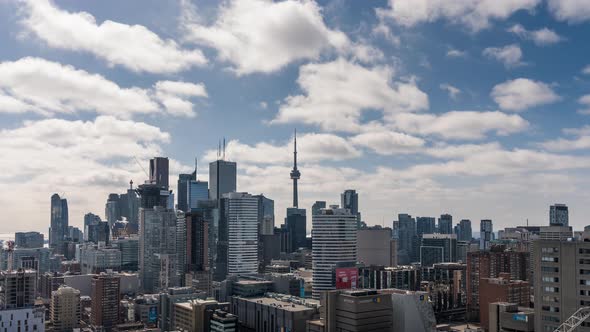 Modern City Skyline of Toronto Downtown with Cn Tower with Clouds
