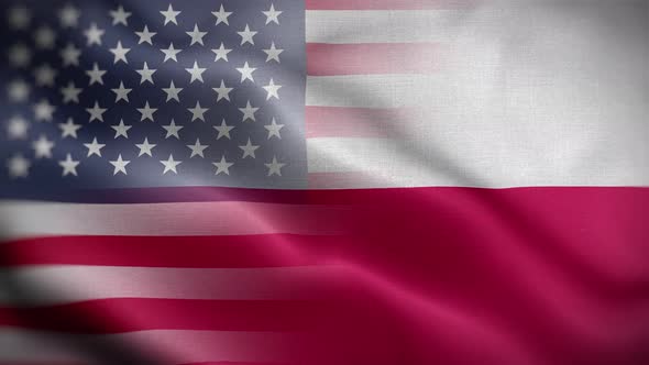 USA Poland Flag Loop Background 4K