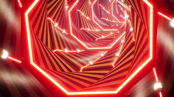 Warning Sign Tunnel 4K Loop alt