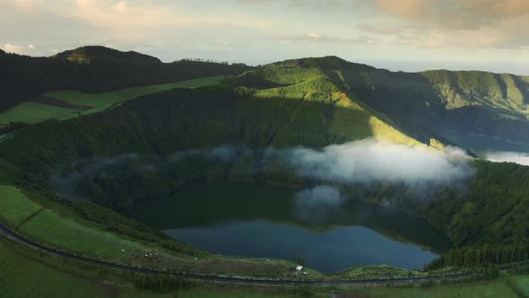 Aerial View of a Sunlit Cloud alt