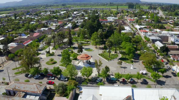 Drone Shot Orbital Medium aerial, Ciudad de san Javier, region del maule near of Talca and Curico CH alt