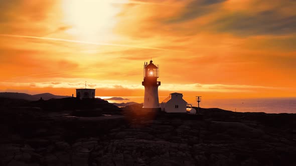 Coastal Lighthouse. Lindesnes Lighthouse Is a Coastal Lighthouse at the Southernmost Tip of Norway. alt