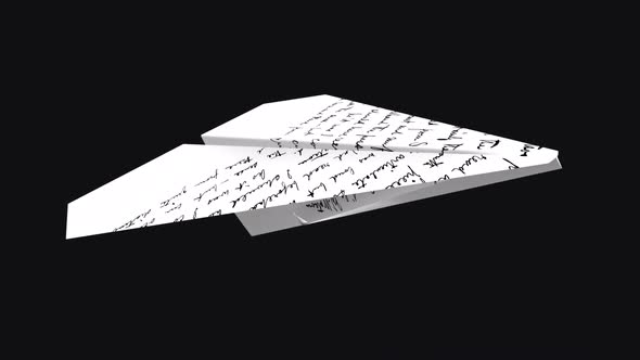 Paper Plane - Letter Page - Flying Loop - Top Side View