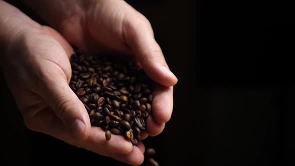 Coffee Beans Falls Down From Farmer Hands alt