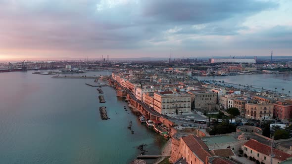 Aerial view of Taranto, Italy