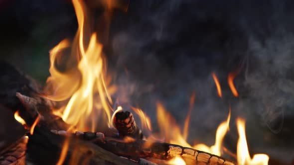 Close up of a campfire alt