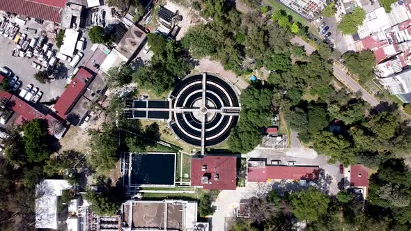 Water treatment plant in Chapultepec forest in mexico city alt